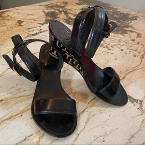 Tory Burch Regan Mid Wedge Sandal - Black